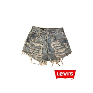 Levi’s 501 Hand-cut frayed Cutoff Shorts